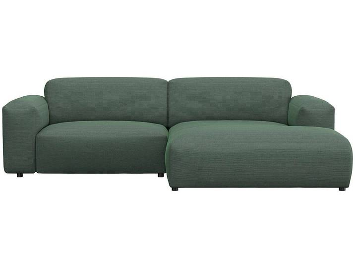 Ecksofa, Polyester, Dusty Grün 257×171 cm, Chaiselongue Rechts, Modern, FLEXLUX
