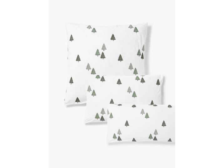 Taie d'oreiller en percale de coton avec sapins Darina