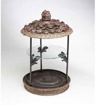 Orchard Creek Designs Resins Tabletop Round Display Case, Brown