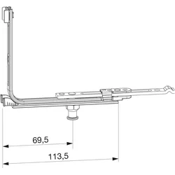 Maco, Drehkippbeschlag, MM Eckumlenkung für Bodenschwelle 14L, FFB 260-1800 mm, silber (210561)
