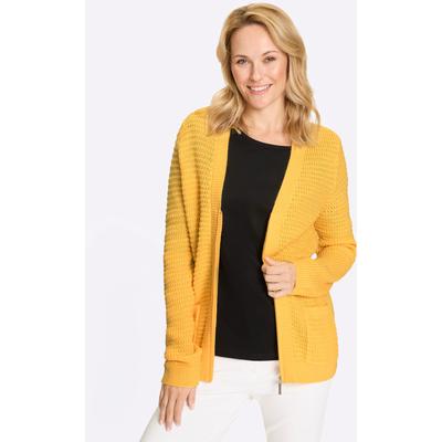 Cardigan CLASSIC BASICS, Damen, Gr. 48, gelb, 100% Polyacryl, unifarben, Strickjacken