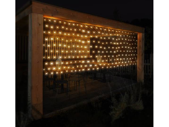 Mini-réseau lumineux LED 2x1m câble vert blanc chaud