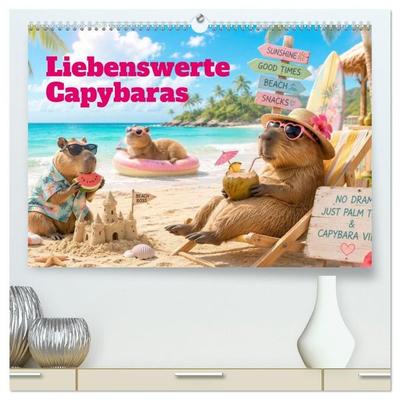 Liebenswerte Capybaras (hochwertiger Premium Wandkalender 2027 DIN A2 quer), Kunstdruck in Hochglanz