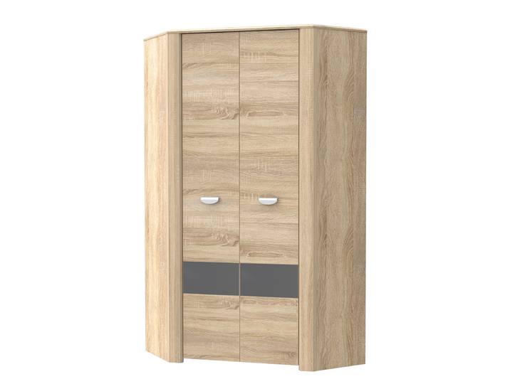 Armoire d’angle 98 x 194 x 98cm Beige/Gris