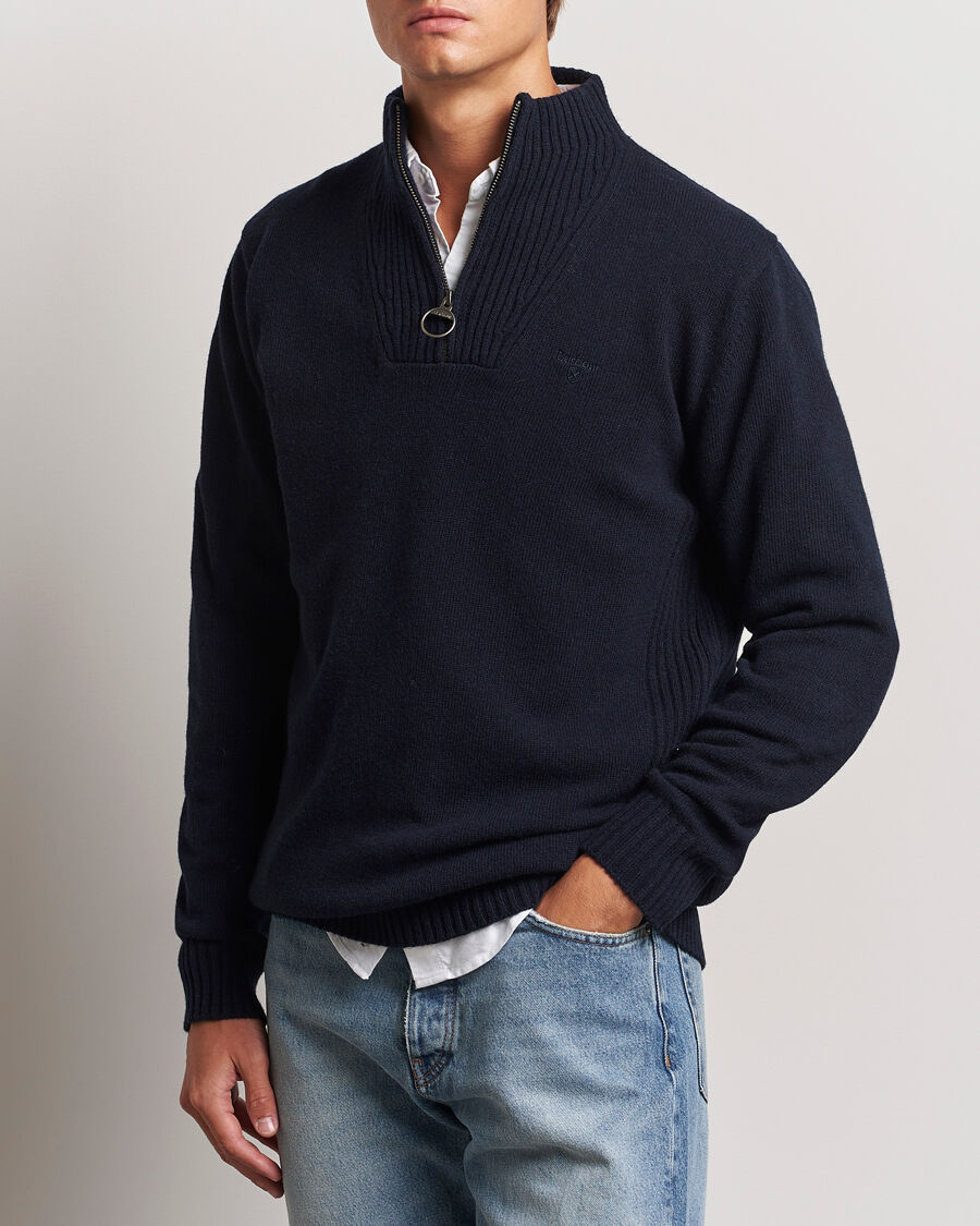 Barbour Lifestyle Essential Lambswool Half Zip Navy men XL Blå