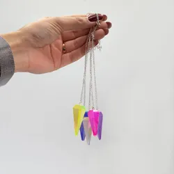 Six Sided Pendulum - Aurora Crysta Angel White - 4cm