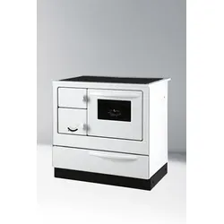 Thorma  Küchenherd  Kaminofen  Dauerbrandherd  Ökonom  85  De  Luxe  weiß  Anschluss  rechtsseitig  (7  kW)
