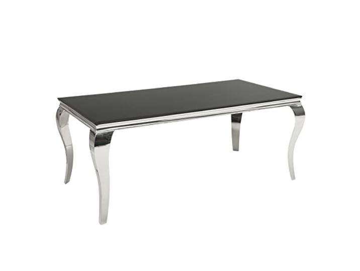 invicta INTERIOR Esstisch MODERN BAROCK 180cm - schwarz Silber - Opalglas 8 Sitzplätze, hochwertig, glamouröses Flair, eleganter Look, Edelstahlgestell