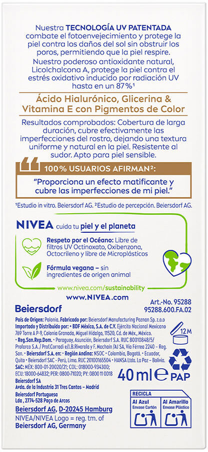 Nivea Fluide solaire quotidien protection visage SPF50+ #ton clair