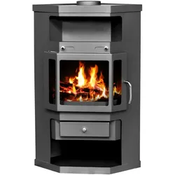 EEK A Eck-Kaminofen Victoria Panama, schwarz, dauerbrandfähig – 9kW