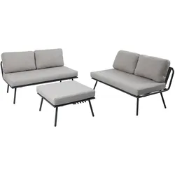 riess-ambiente Outdoor Lounge Sitzgruppe MOBILE MODULAR anthrazit hellgrau mit Tisch wetterfest