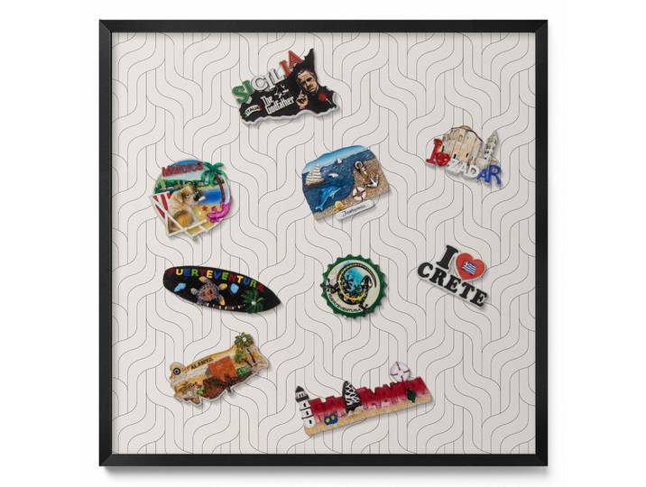 MAGNETTAFEL 50x50 cm schwarzer Rahmen – Dunkle Steinstruktur