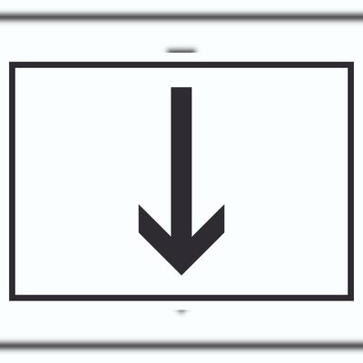 HB-Druck Richtungspfeil runter Schild waagerecht schwarz weiss Pfeil A5 (148x210mm)
