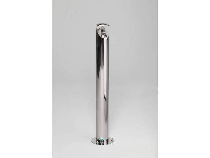 PROREGAL® Aschenbecher Aschersäule Schutzdach und Abstreifblech 103x20x20cm Edelstahl poliert