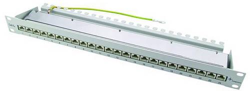 Telegärtner 100007034 24 Port Netzwerk-Patchpanel 483mm (19") CAT 6a 1 HE Schwarz Bestückt