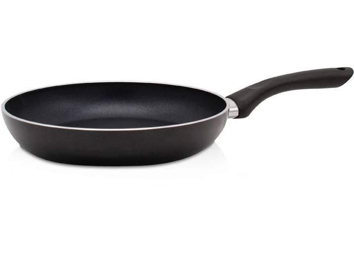 Bratpfanne KRÜGER Aluminium Pfanne flach Venezia , schwarz, H:4,8cm Ø:28cm, Pfannen, Bratpfanne, für Induktions-Kochfelder geeignet
