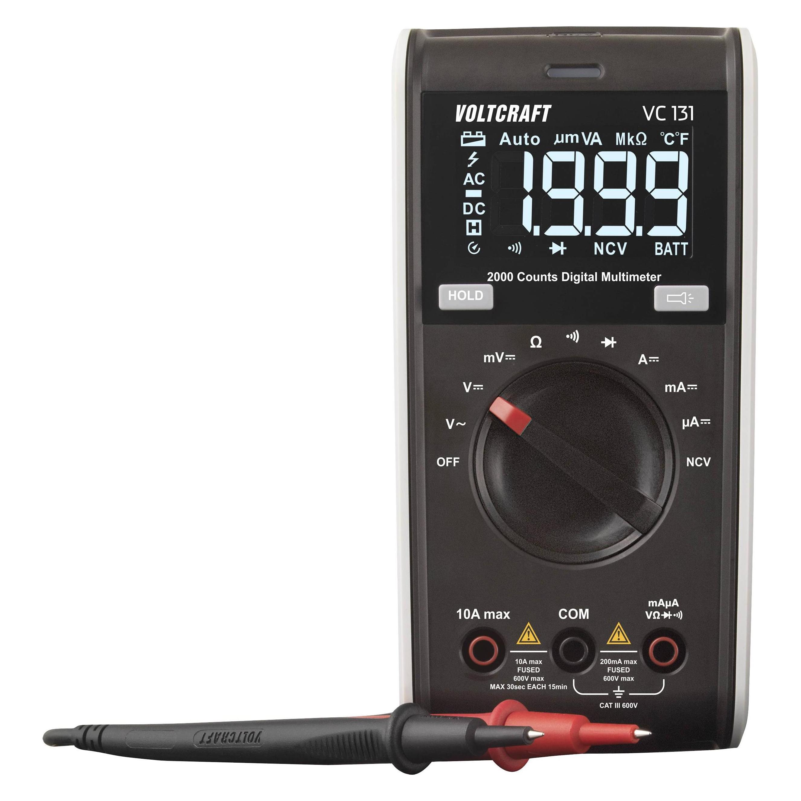Voltcraft VC131 Digital Multimeter (CAT III 600V, Hand-Multimeter) (VC-12232380)