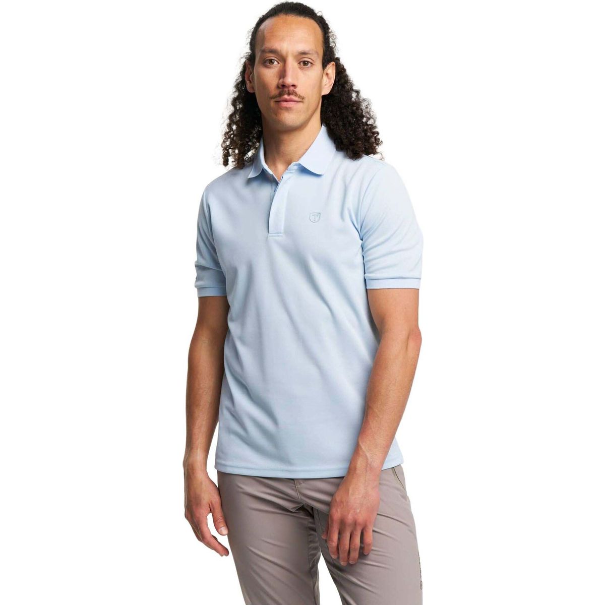 Tenson Txlite Melange Polo Men light blue (501) S 465018395-501-4