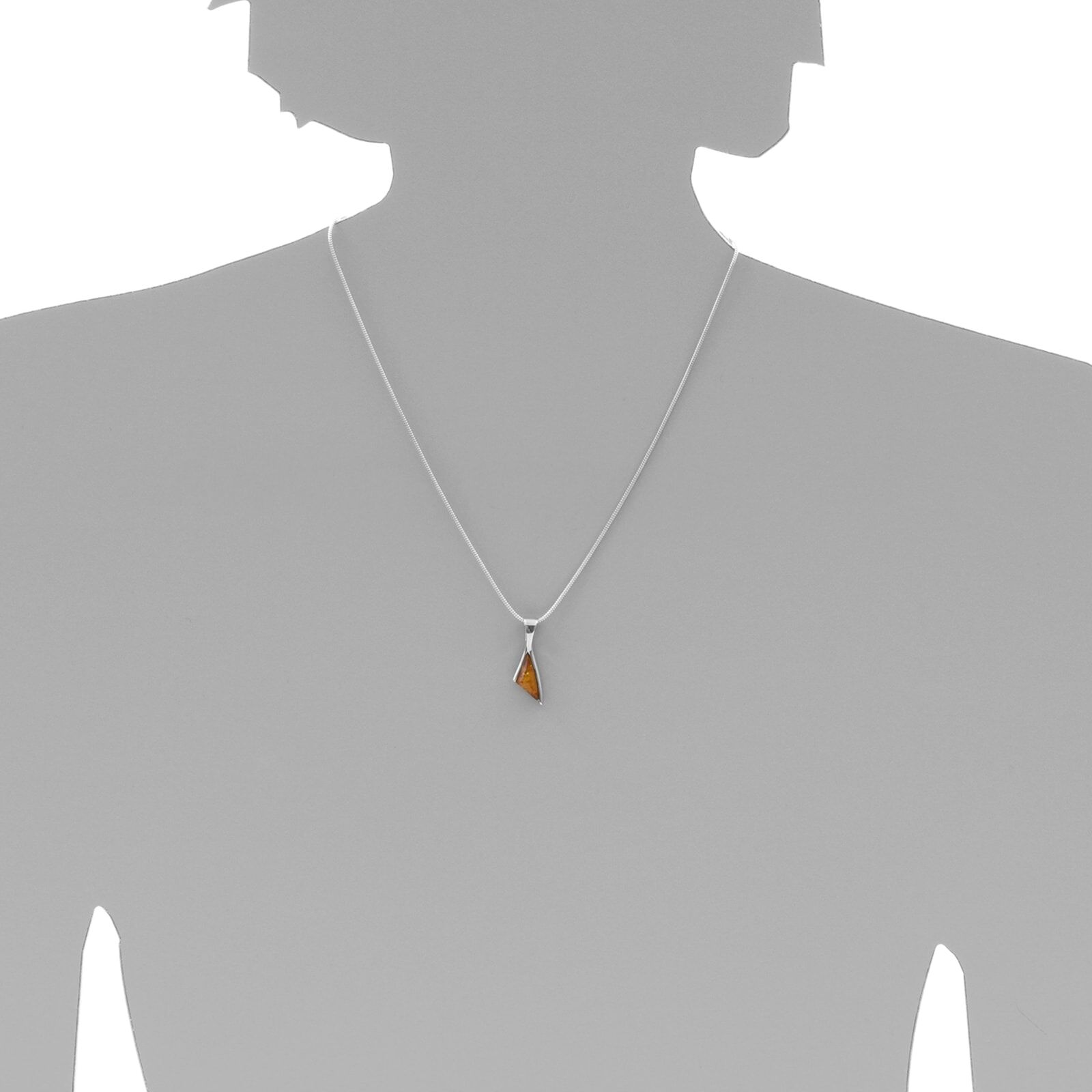Kettenanhänger OSTSEE-SCHMUCK "- Reia - Silber 925/000 - Bernstein" Gr. 28, silber (silber 925, silberfarben, weiß), Schmuckanhänger, Damen, Silber 925 (Sterlingsilber), Kettenanhänger