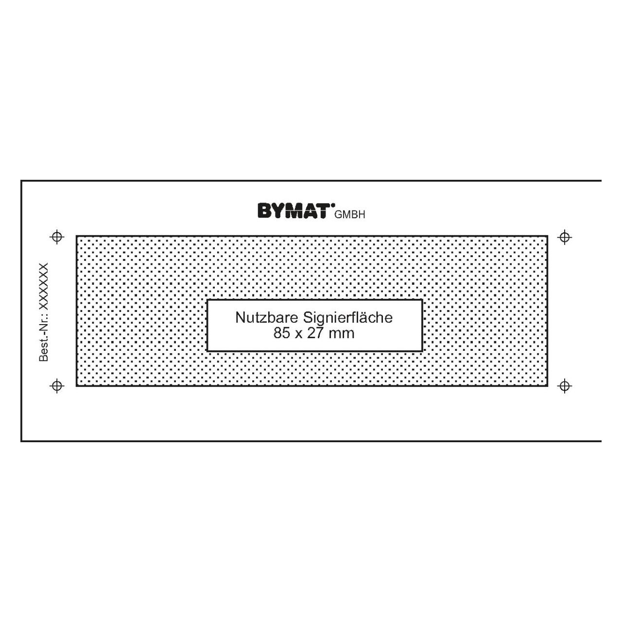 Schweisskraft Langzeitschablone 1/2 DIN A7, Nutzfläche 85 x 27 mm, Kunststoffrahmen (1231013SB)