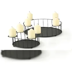 Kerzenleuchter Adventskranz Metall 26-28 cm schwarz 2er Set