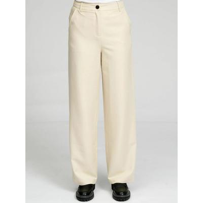 Chinohose TEESHOPPEN "TEESHOPPEN Trouser Klassiske", Damen, Gr. L, Normalgrößen, beige, Obermaterial: 94% Polyester, 6% Elasthan, Hosen Chinohose