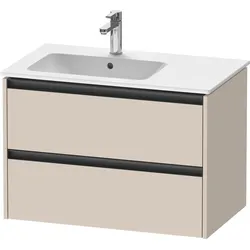 Duravit Ketho.2 Waschtischunterbau wandhängend, 2 Schubkästen, 810x549x480mm, für ME by Starck Beckenposition links 234583, K25267083830000, Farbe: Taupe Supermatt Dekor