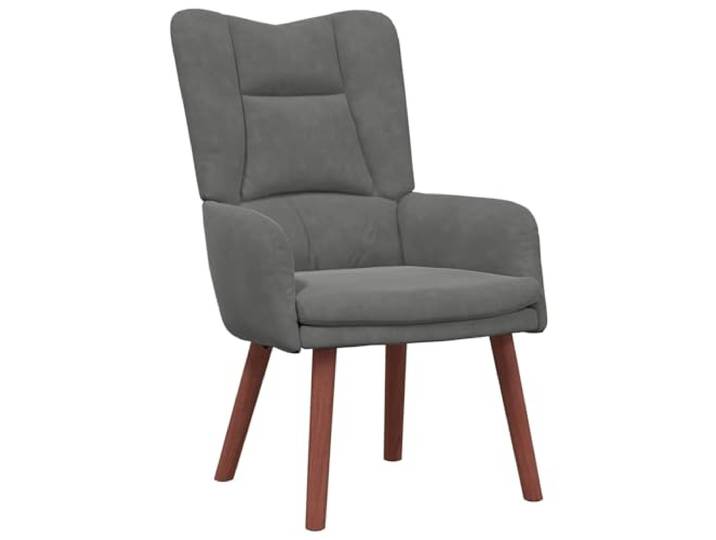 GHVBNMF Sessel Dunkelgrau Samt 63x67x94 cm Polstersessel Relaxsessel Luxuriöser Polstersessel aus Samt mit Beinen aus Kautschukholz für Wohnzimmer und Schlafzimmer, hohe Belastbarkeit.