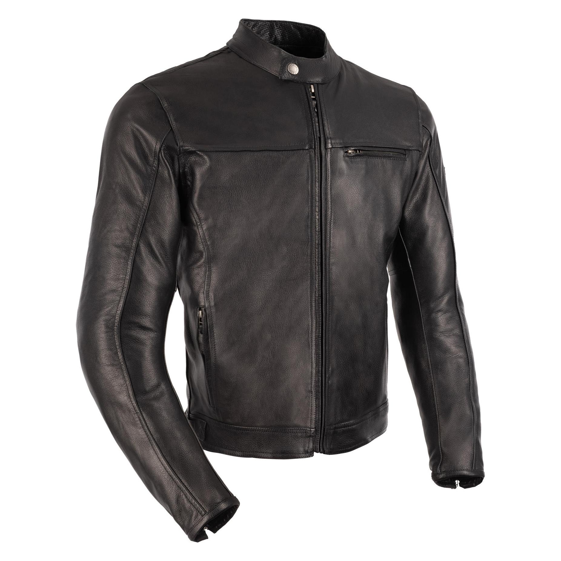 Oxford Herren Leather Motorcycle Jacket Walton 2.0 Motorradjacke aus Leder, Schwarz, Small (Herren, S) (LM250101S)