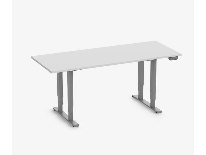 Schwerlasttisch mit Melaminplatte, 200x80 Lichtgrau Grau
