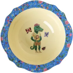 RICE Kleine Vintage Schüssel Nathalie Lété, Ø 14 cm, Höhe 5 cm, blau