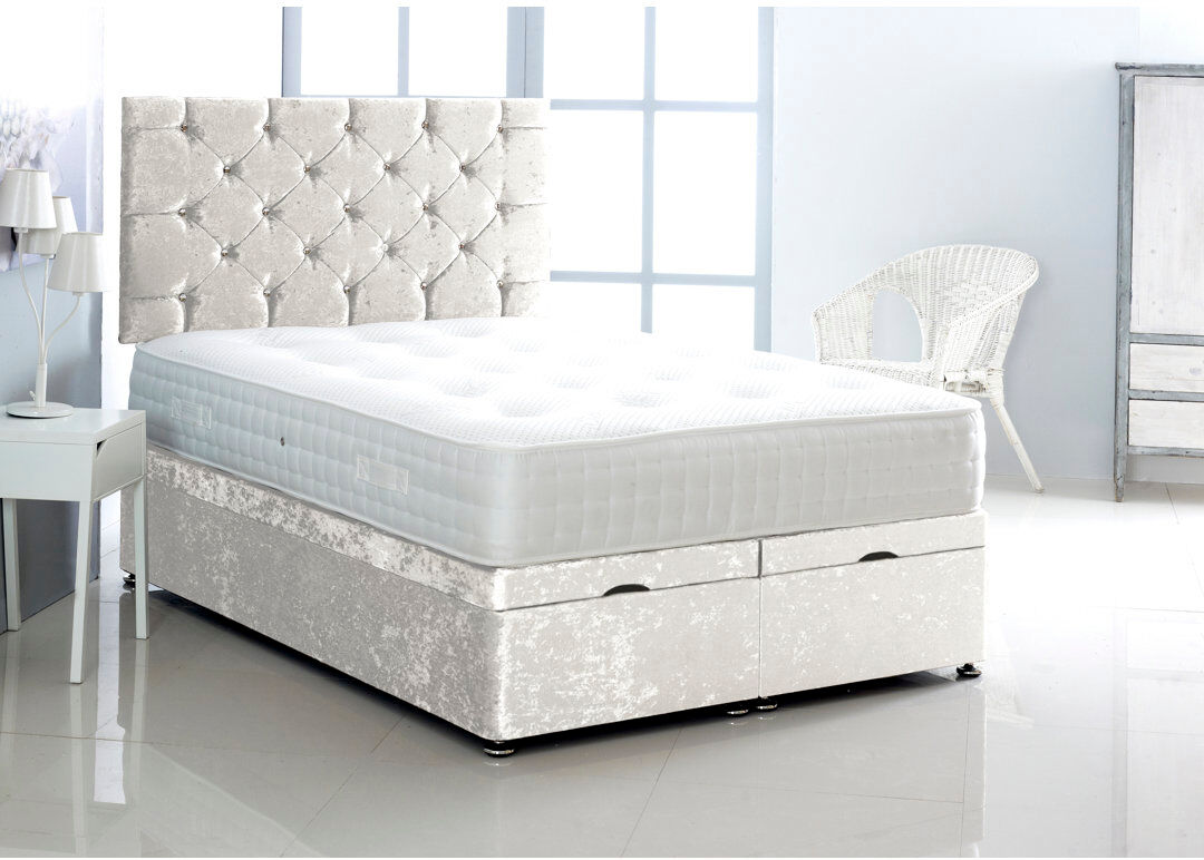 Mercer41 Marisol Upholstered Ottoman Storage Bed White Double (4'6)