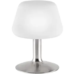 LED-Tischleuchte, Stahl, Opalglas, warmweißes Licht, dimmbar