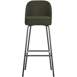Barhocker Vogue aus Webstoff, modernes Design, warmes Grün, gepolstert, Metallgestell