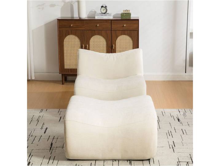 Fauteuil compressé 1 place AESVAR modulable sans montage en chenille beige