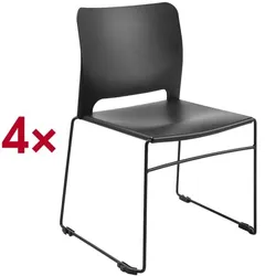 Topstar Besucherstuhl »Visit Lite« Kunststoff 4 Stück schwarz, 45x43 cm