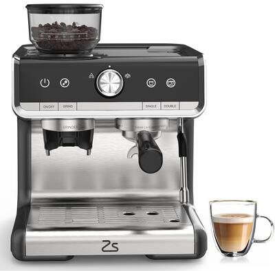 YUN Professional Espresso Machine with Grinder, 20 Bar Pressure, and Milk Frother
