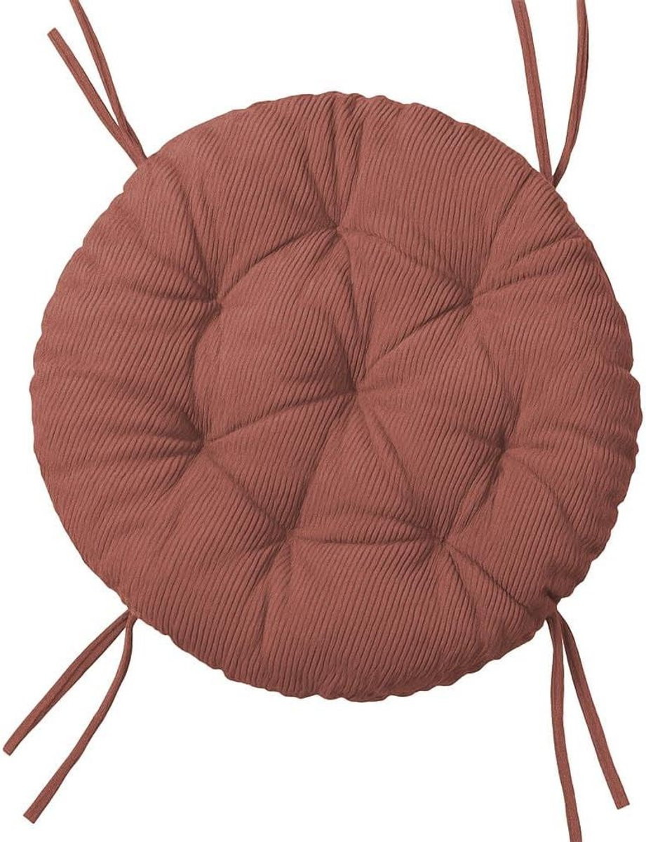 Papasan zitkussen - Rond zitkussen - Donkerroze corduroy - Diameter: 80 cm