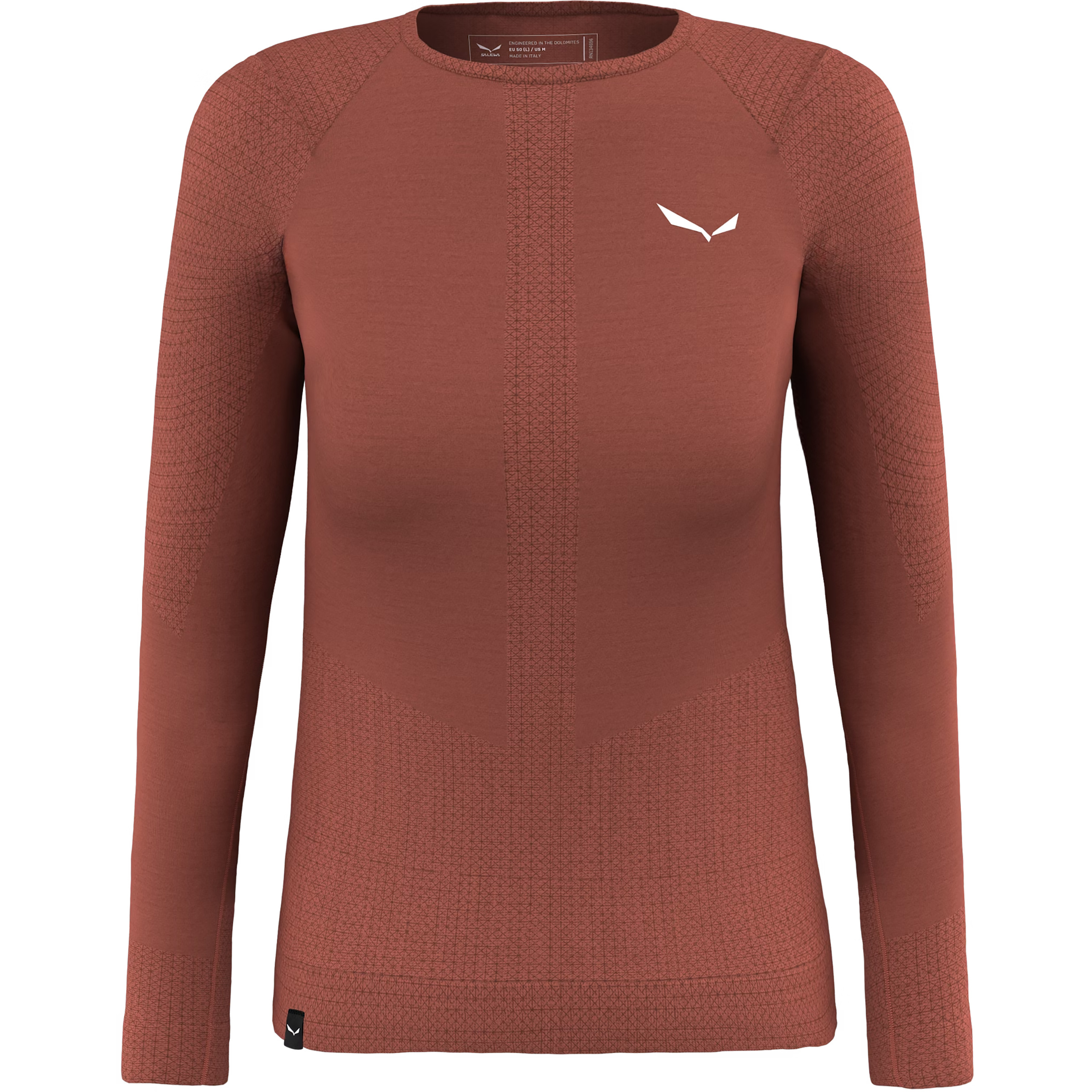 Salewa Zebru Responsive Damen Langarm Unterhemden rot Größe M Trekking Hautfreundlich Merinowolle