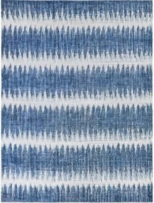 EXQUISITE RUGS Chroma Hand-loomed Wool/Bamboo Silk Navy Area Rug.