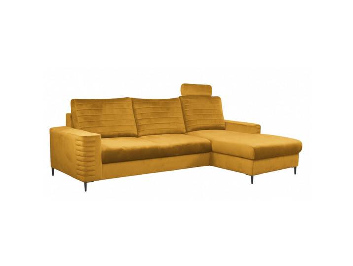 Sepro Meble Ecksofa Muskat Gelb OLI Ausziehbar Mit Kopfstütze Und Bettkasten Rechts, Orange, 253x165 cm, Wohnzimmer, Sofas & Couches, Wohnlandschaften, Ecksofas