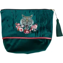 byRoom Kosmetiktasche mit Print, 20 x 24 x 6cm, dunkelgrün