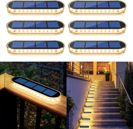 LED Solar Tuinverlichting Warmwit - IP68 Waterdichte Padverlichting voor Tuin en Terras