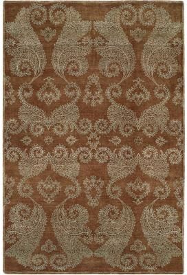 KALATY Nirvana Transitional Hazelnut Brown Wool/Silkette Hand-knotted Area Rug