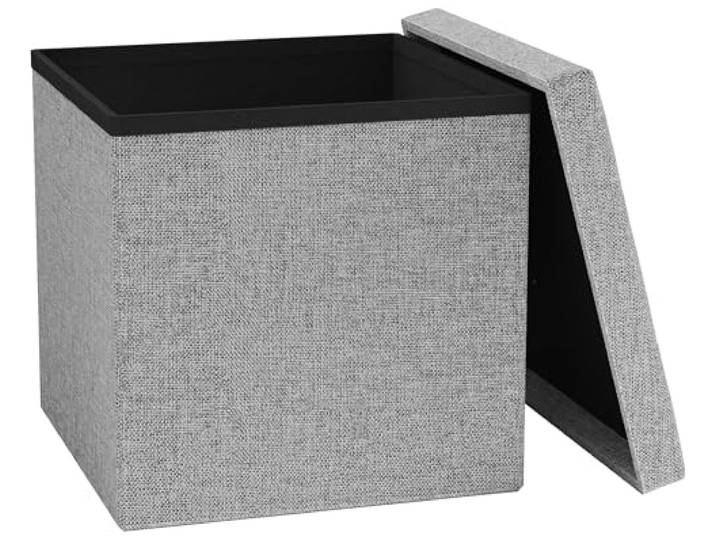 VCM Stoff Sitztruhe Maße ca. H. 38 x B. 38 x T. 38 cm Kiste für flexiblen Einsatz in Allen Wohnräumen Aufbewahrungsbox Sitzhocker - Boxas