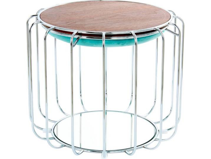 Kayoom Beistelltisch Pouf Comfortable 110, abnehmbares und wendbares Oberteil (1-St), praktisch umzuwandeln in Tisch oder Hocker, mit Spiegelglas