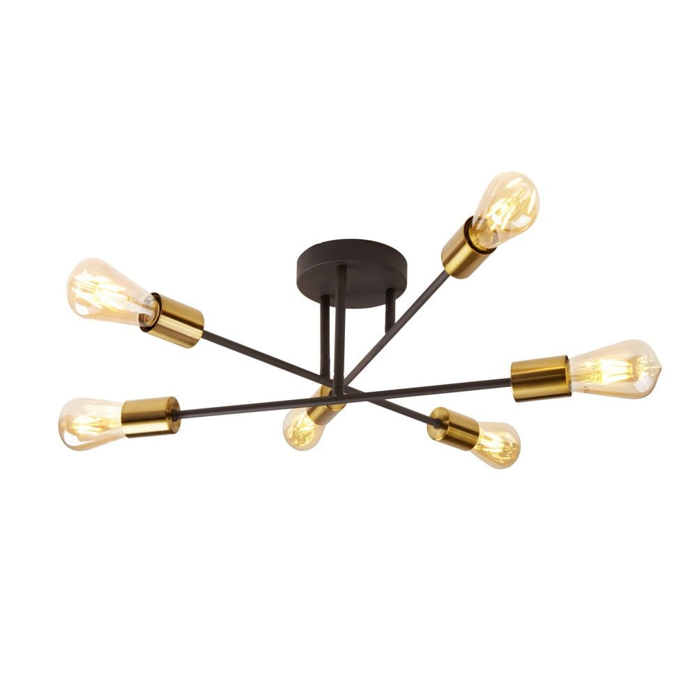 Searchlight Armstrong Spider Design Plafondlamp - Zwart