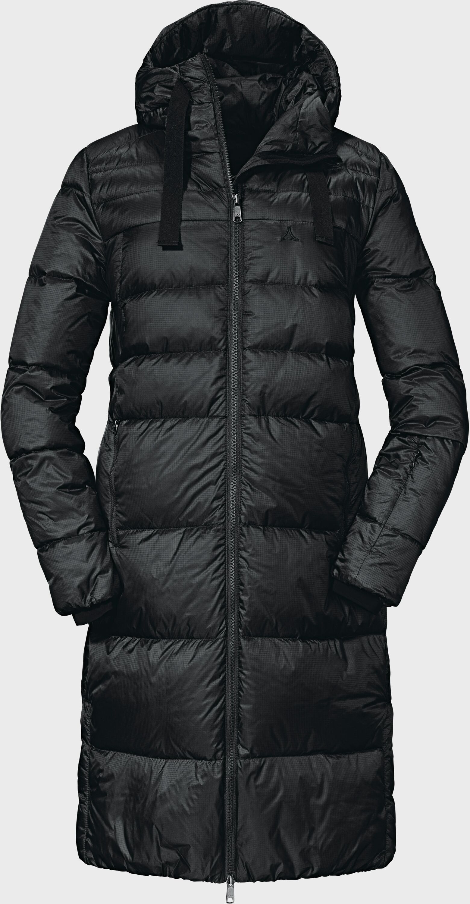 Parka SCHÖFFEL "Down Coat Kenosha L", Damen, Gr. 46, schwarz (9990, schwarz), Oberstoff : 100% Nylon. Futter : 100% Polyester. Futter Kapuze: 100% Nylon. Füllung : 80% Daune, 20% Federn, regular fit, hoch geschlossener Ausschnitt, Jacken Parka