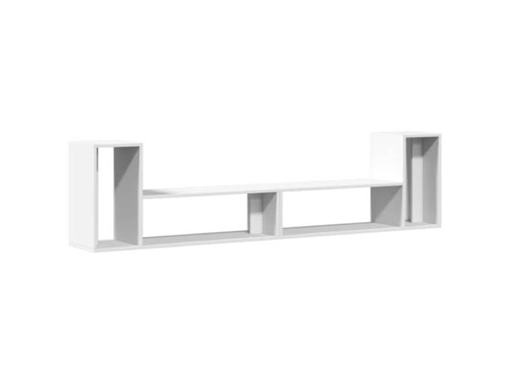 Roanoer 2er Set TV-Schrank Weiß 100x30x50 cm Holzwerkstoff Lowboard Vielseitiges 2er Set als Fernsehtisch oder Sideboard für Schlafzimmer und Wohnzimmer mit 4 offenen Fächern.