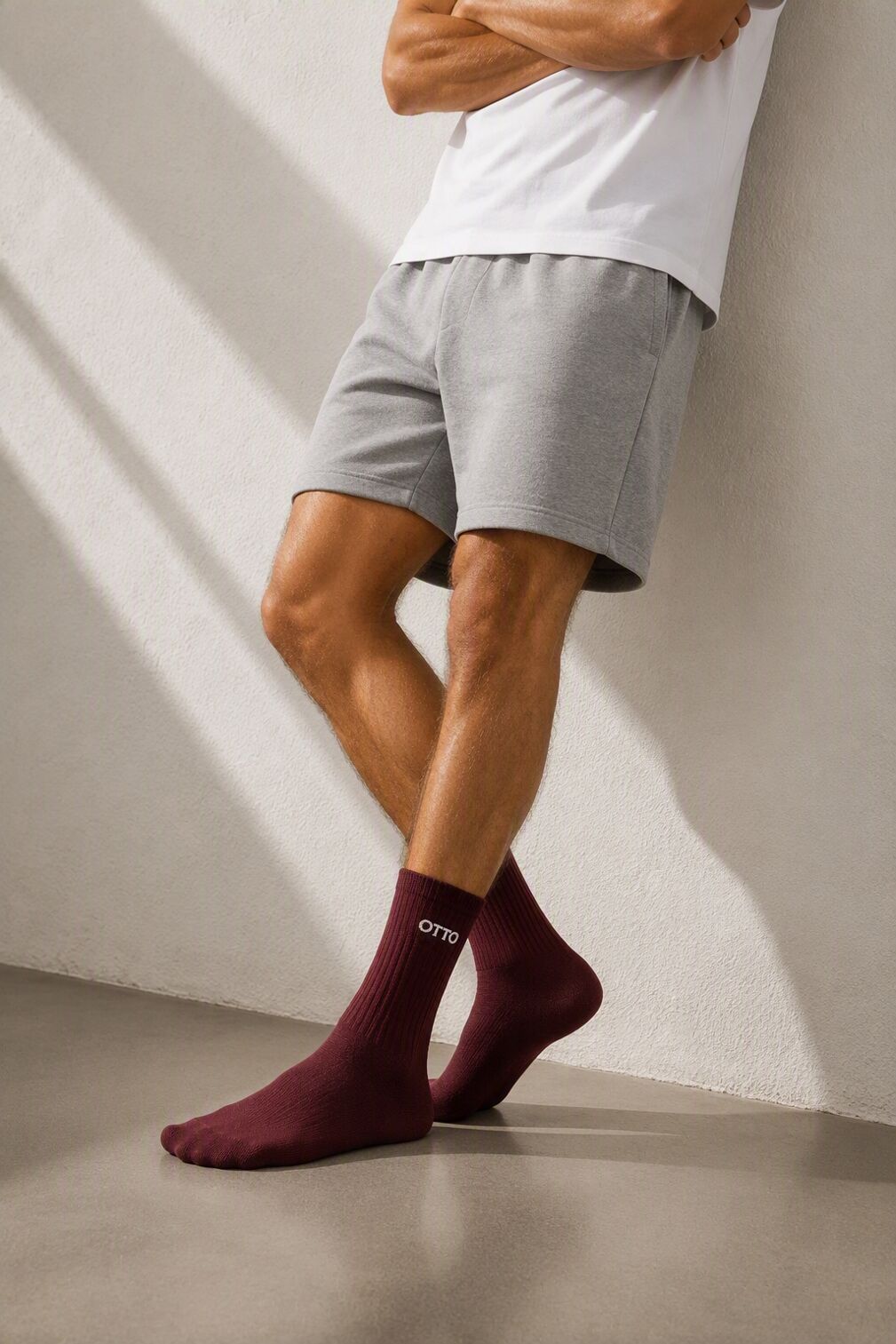 Tennissocken OTTO PRODUCTS "OTTO", Herren, Gr. 35-38, rot (weiß, bordeaux, rosa), Baumwollmischung, bestickt, Socken Tennissocken, Unisex, sportlicher Stil, mit Stickerei, das Otto Original
